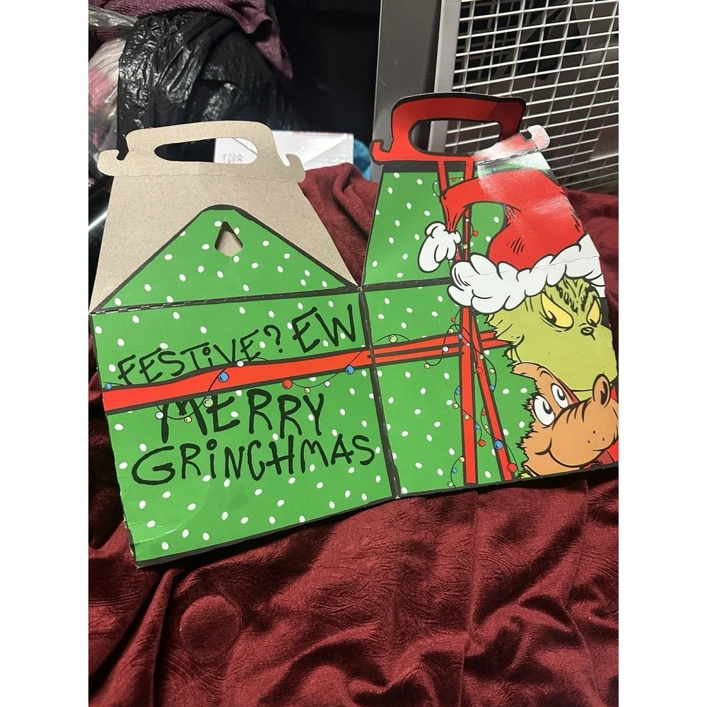 The Grinch Socks Open Salt Pack‎ Salt Bag &Happy Meal Box Set SEALED Socks